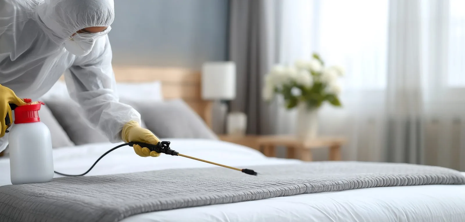 A pest control technician at work
