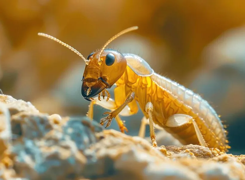 Close-up of a single drywood termite