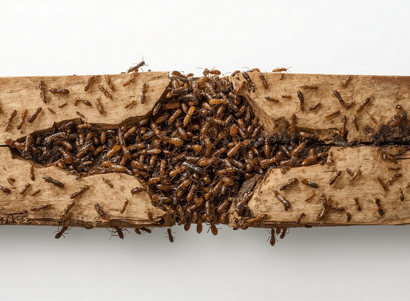 Cockroaches on a wooden floor beside a skirting board